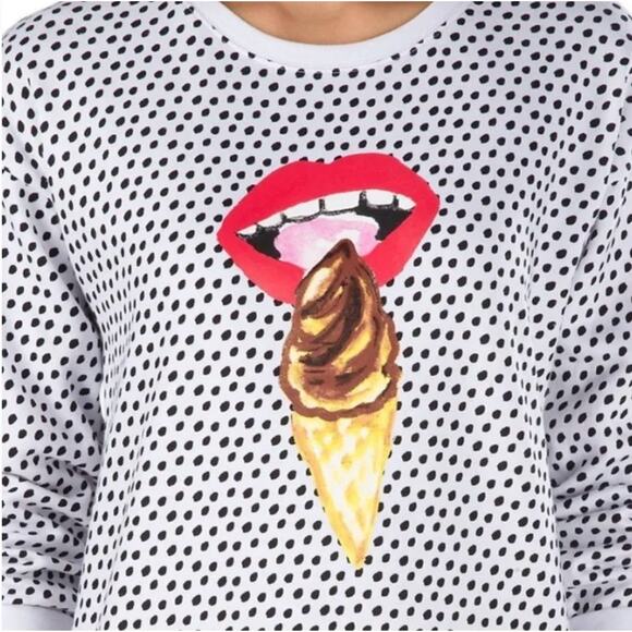 Vans x Kendra Dandy Women's Medium Sweatshirt Ice Cream Polka Dots Crew Neck - Picture 1 of 10